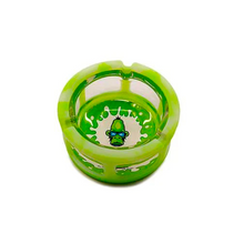 Load image into Gallery viewer, Alien Ape Glass Ashtray W/ Silicone Sleeve light green
