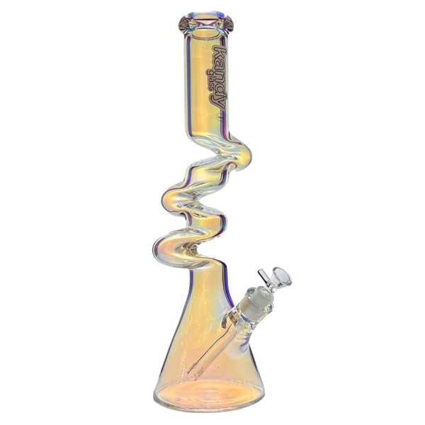 KANDY GLASS BEAKER BASE ZIGZAG DESIGN WATER 