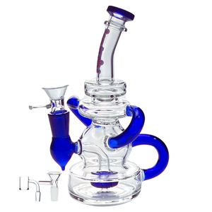 KANDY GLASS BENT NECK RECYCLER WATER PIPE