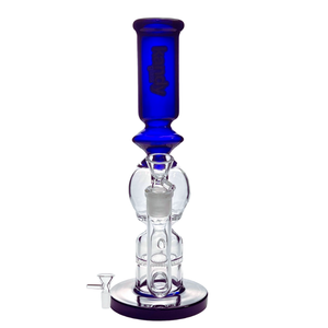 KANDY GLASS HONEYCOMB PERC/ GOLBE SHAPE WHATER PIPE