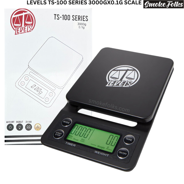 Levels TS-100 Series 3000g x 0.1g Digital Scale main image of the scale open and box image 