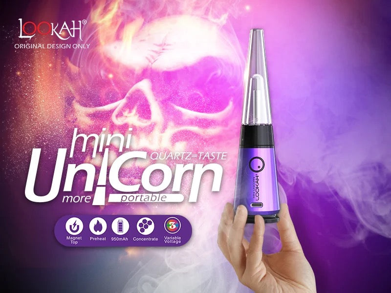 Introducing the Lookah Unicorn Mini Electric Dab Rig:  One of the most portable electric dab rigs available.