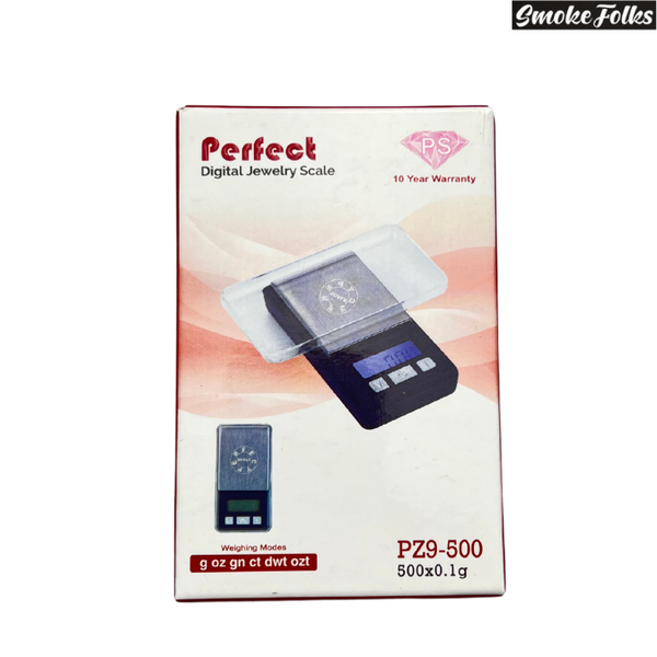 Perfect Digital Jewelry Scale PZ9-500 front side box image of the scale 