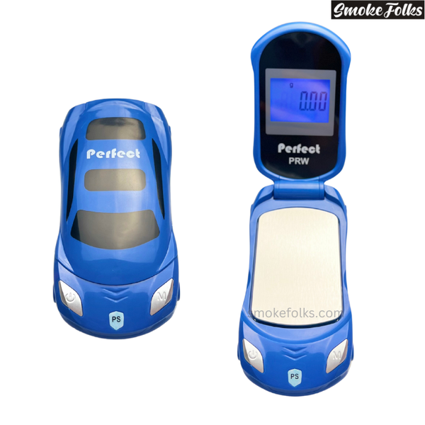 Perfect Racer PRW1-200G Digital Jewelry Scale blue color image front open scale and close image of the scale 