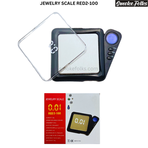 RED2-100 0.01 JEWELRY SCALE main picture with all items come with scale 
