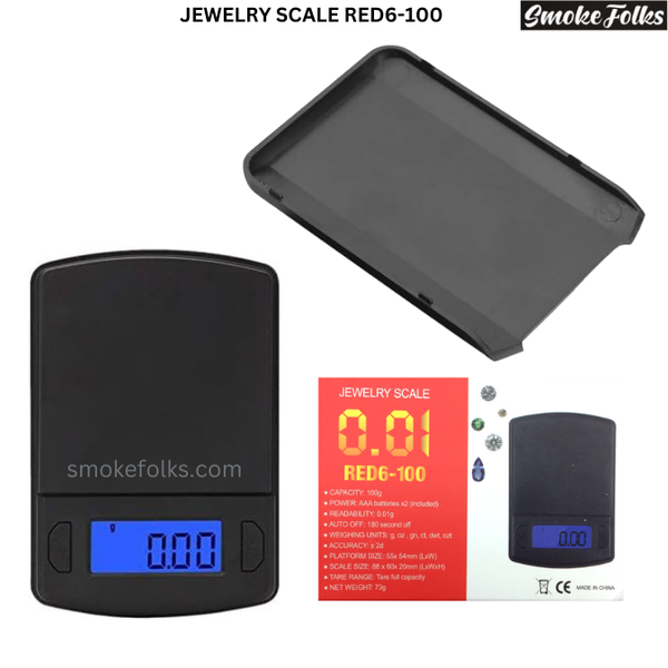 RED6-100 0.01 JEWELRY SCALE ALL ITEMS, BOX, SCALE
