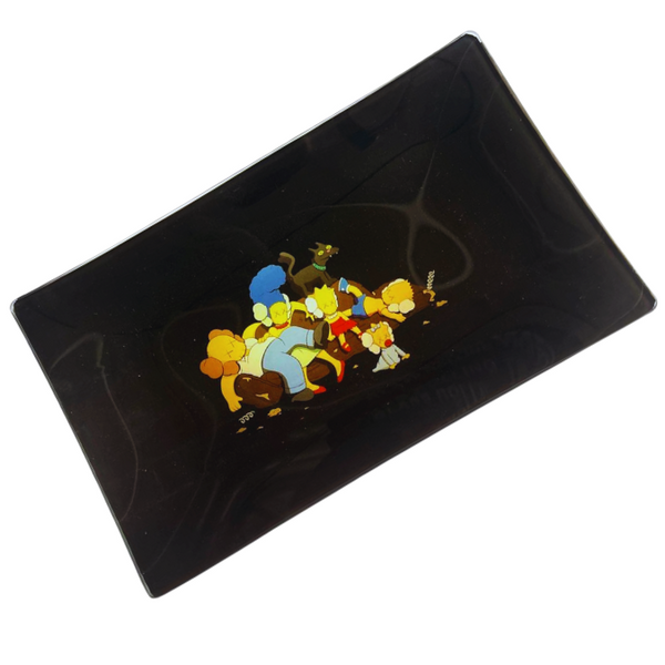 SHATTER-RESISTANT GLASS ROLLING TRAY 10" x 6"