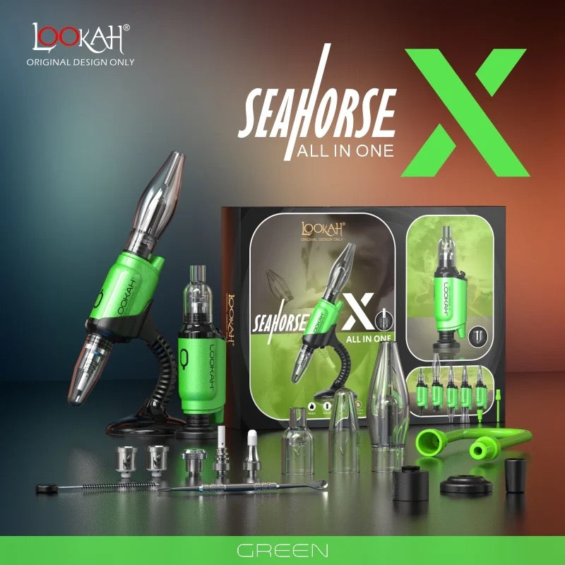 Introducing the Lookah Seahorse X Wax Pen:  Multi-function device: enail, dab pen, e-rig, nectar collector, and cart pen all in one.