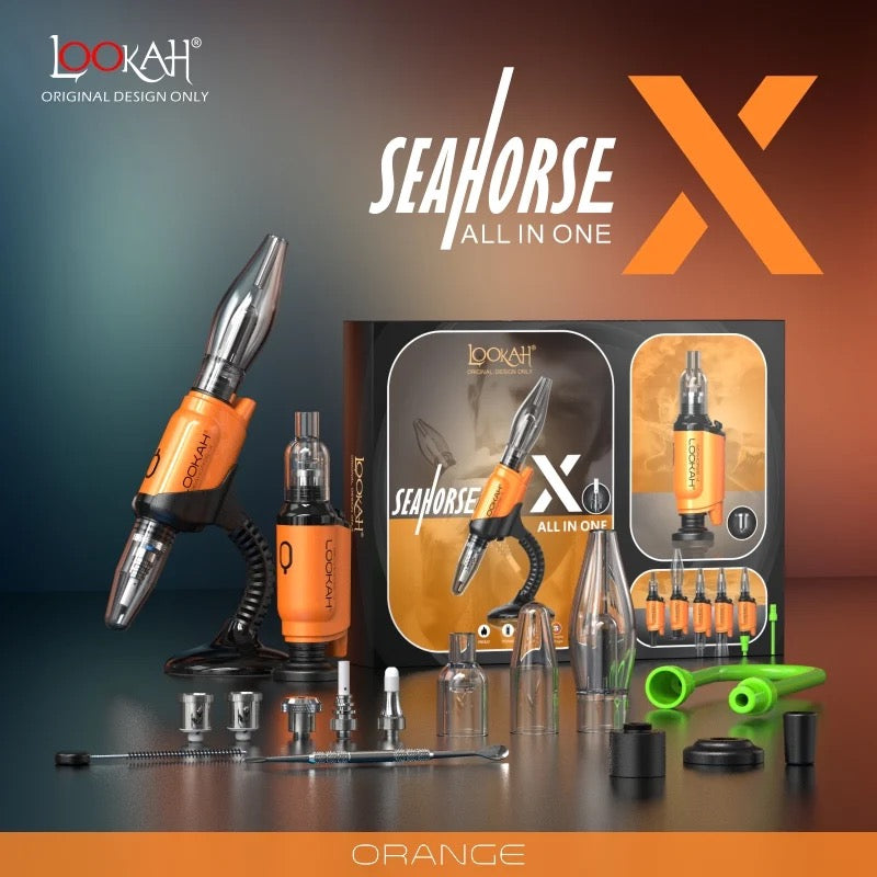 Introducing the Lookah Seahorse X Wax Pen:  Multi-function device: enail, dab pen, e-rig, nectar collector, and cart pen all in one.Introducing the Lookah Seahorse X Wax Pen:  Multi-function device: enail, dab pen, e-rig, nectar collector, and cart pen all in one.