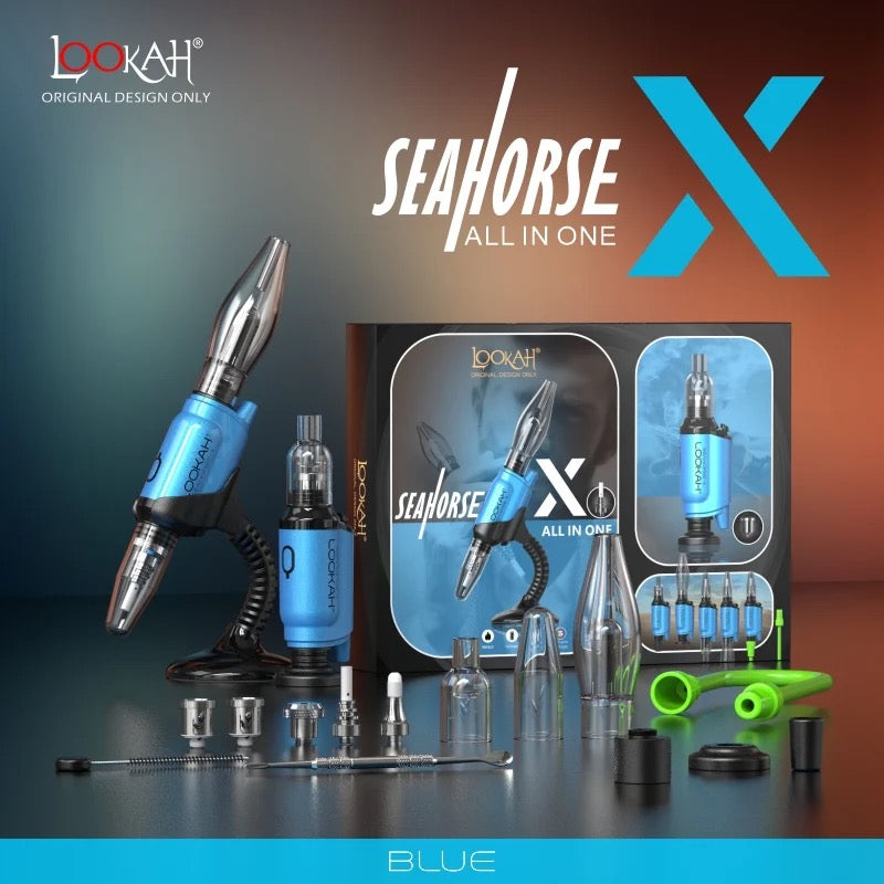Introducing the Lookah Seahorse X Wax Pen:  Multi-function device: enail, dab pen, e-rig, nectar collector, and cart pen all in one.