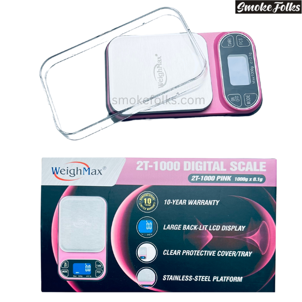 Weighmax 2T-1000 X 0.1G LED Digital Scale pink color main image 