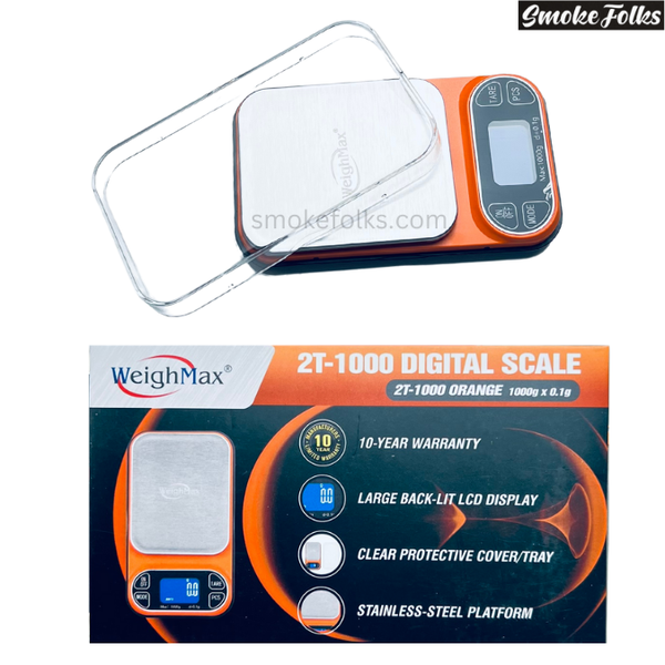 Weighmax 2T-1000 X 0.1G LED Digital Scale orange color main image 