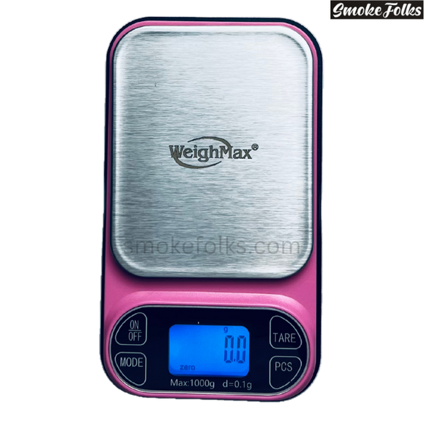 Weighmax 2T-1000 X 0.1G LED Digital Scale pink color front side image 