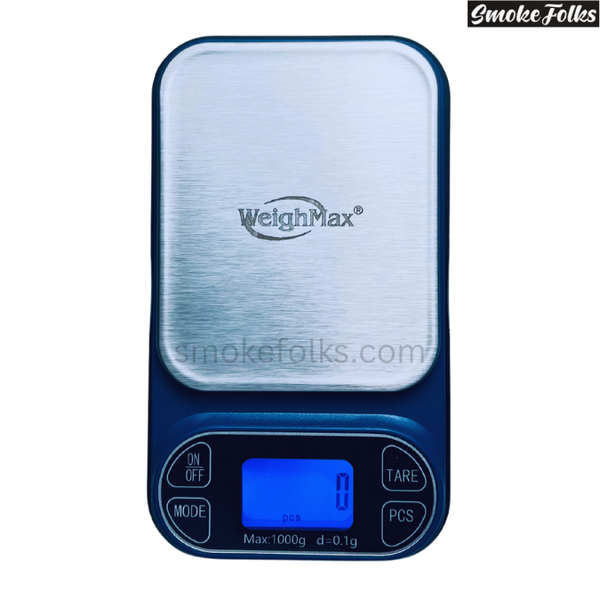 Weighmax 2T-1000 X 0.1G LED Digital Scale blue color front side image 