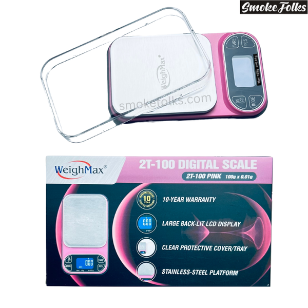 Weighmax 2T-100 X 0.01G LED Digital Scale pink color main image 