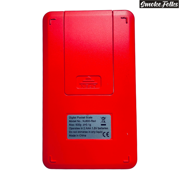 Weighmax NJ-100 X 0.01G Digital Scale red color back side image 