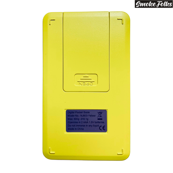 Weighmax NJ-100 X 0.01G Digital Scale yellow color back side image