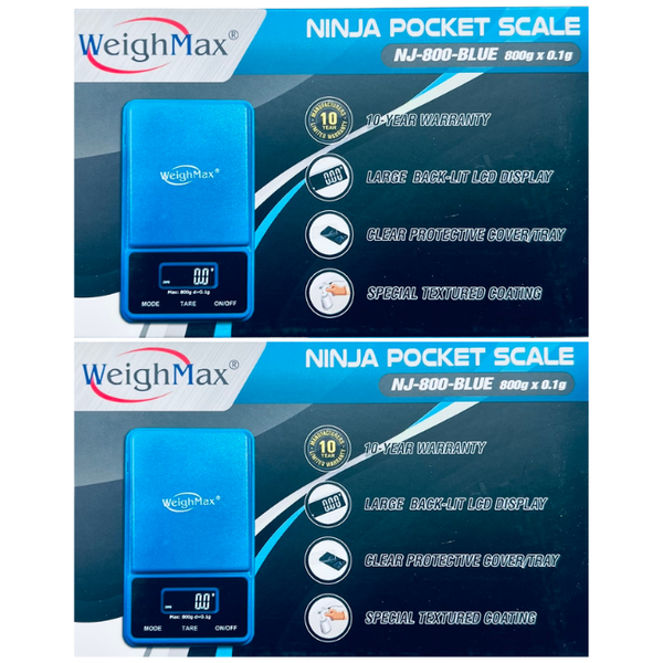 Weighmax NJ-800 Digital Pocket Scale blue color box image front and back side image 