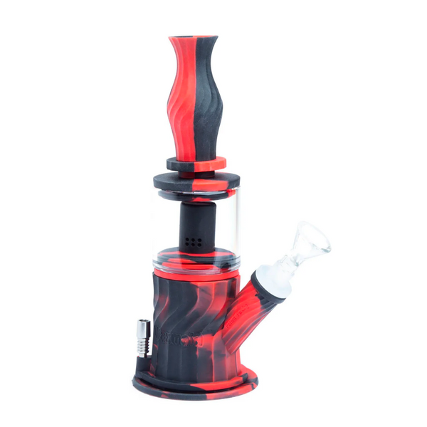 Waxmaid Silicone Four-in-One  BONG/DAB RIG/NECTAR COLLECTOR/BUBBLER  Introducing the Waxmaid Silicone Four-in-One, the ultimate versatile smoking device that combines a bong, dab rig, nectar collector, and bubbler all in one. Crafted by Waxmaid, known for their innovative silicone smoking products, this multifunctional piece offers unparalleled convenience and flexibility for smokers.