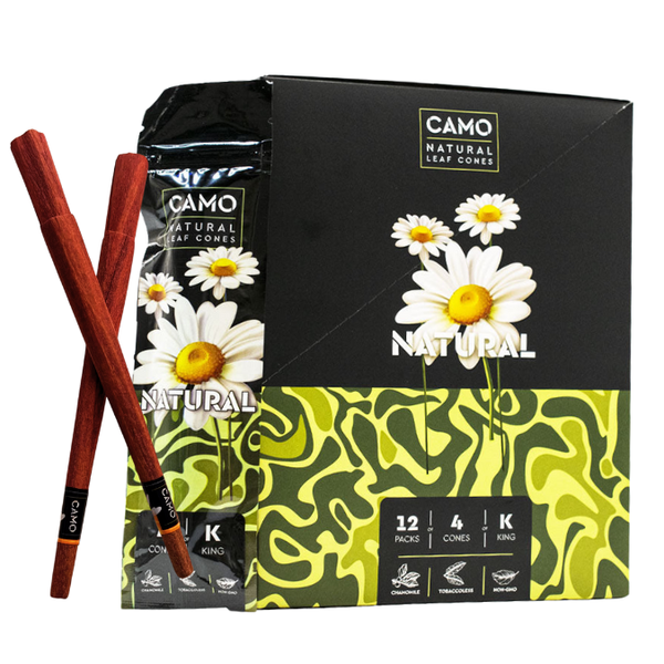 camo natural leaf cone natural box with two lose pack