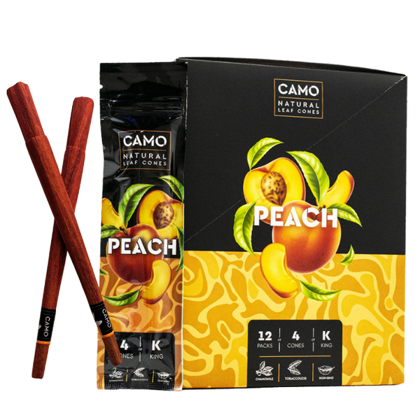 camo natural leaf cone peach box with two lose pack