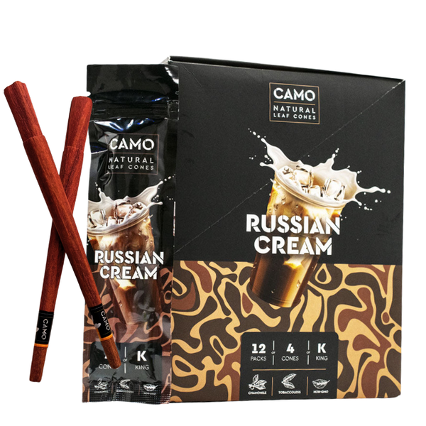 camo natural leaf cone russian cream box 