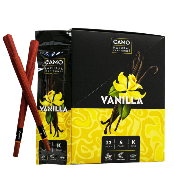 camo natural leaf cone vanilla box with two lose pack