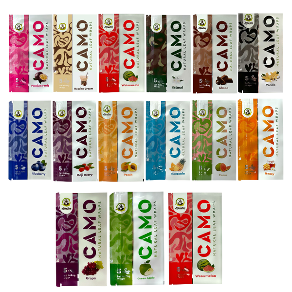 CAMO NATURAL LEAF WRAPS- FULL SAMPLER PACK (ONE OF EACH PACK)