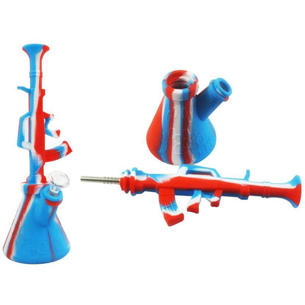 Silicone Water Pipe w/ Nectar Collector - AK47 BDD Wholesale 