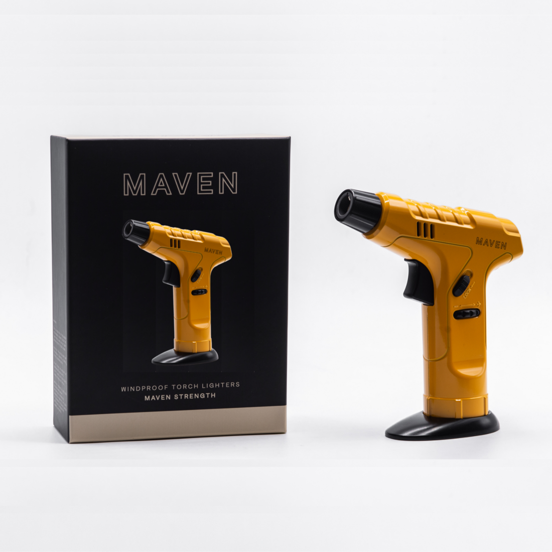 Maven Strength | Premium Handheld Angled Single Jet Table Torch Lighter