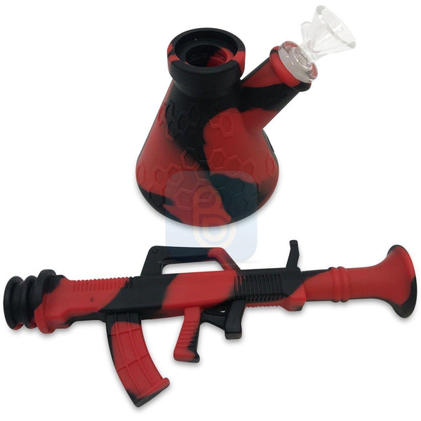 Silicone Water Pipe w/ Nectar Collector - AK47 BDD Wholesale 